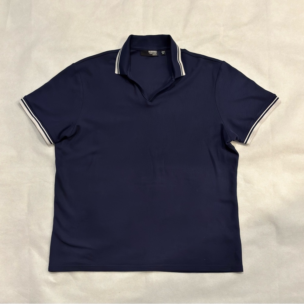 Murano Navy Polo Shirt with White Trim